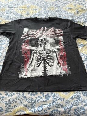 Evil Vice Black Graphic Skeleton Short-Sleeve Tee